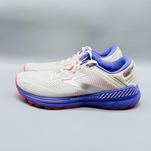 Brooks Shoes Womens 9.5 White Purple Adrenaline GTS 22 Athletic Running Sneakers - Picture 5 of 12